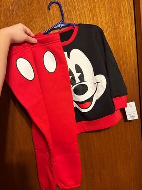 Disney Black & Red Mickey Mouse Kids Pajama Set